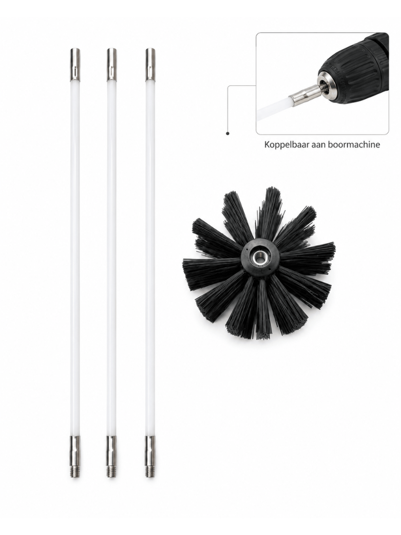 Pelletkachel Glas Reinigingsborstel | 120 cm | 3-delig Flamesa.nl
