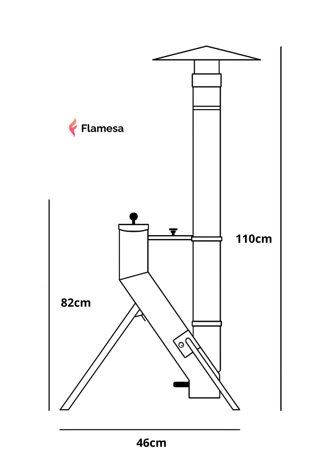 Flamesa Magnus Compact - Kleine Pelletkachel voor Buiten Flamesa.nl