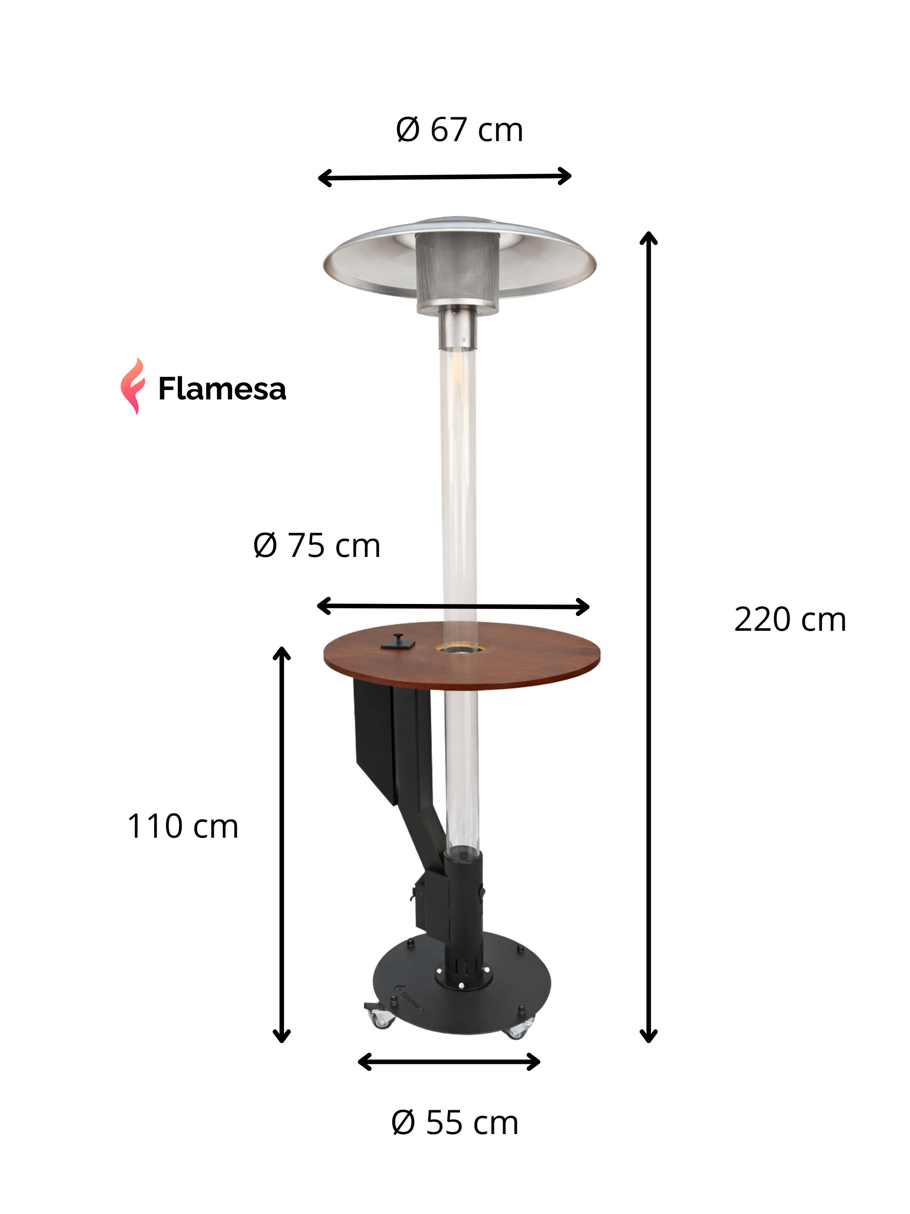 Flamesa Solaro – Premium Pellet Terrasverwarmer met Tafel Flamesa.nl