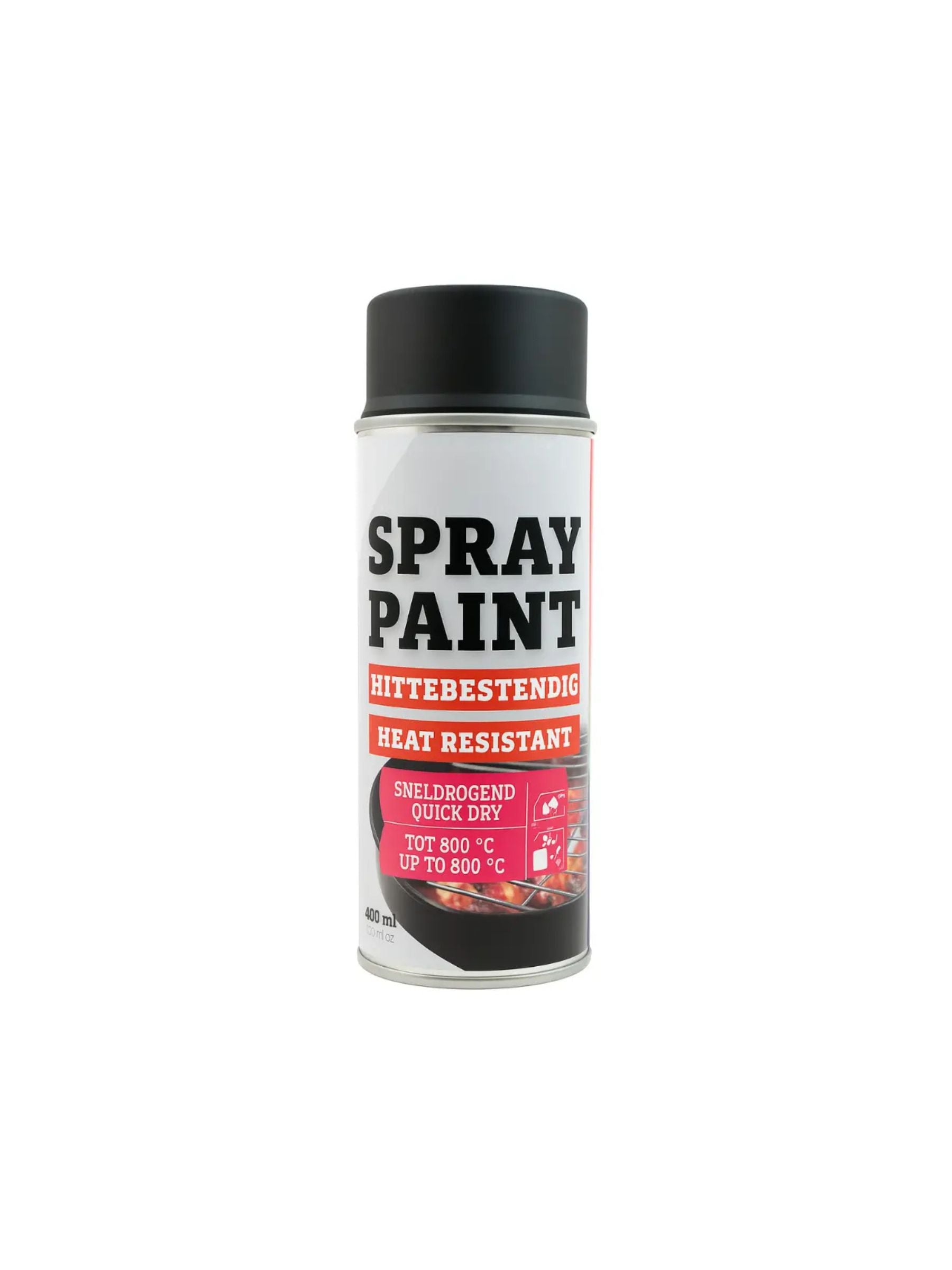 Hittebestendige verf Spuitbus - Zwart (400 ml) | Flamesa® Flamesa.nl
